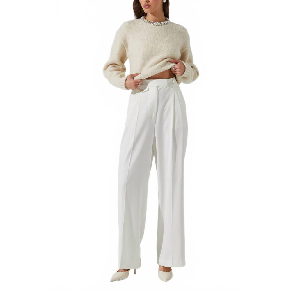 NEW ASTR bryony high waist wide leg pants in white - Picture 5 of 5